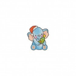Ecusson animaux mignons - Elephant noel