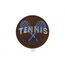 Motifs theme sport - Tennis marron