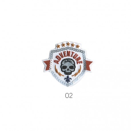 Blason adventure 5,5x6 - Blanc