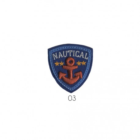 Blason nautical 4,5x4cm - Jeans