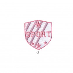Blason sport 4x3,5cm - Rose