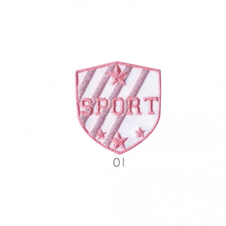 Blason sport 4x3,5cm - Rose