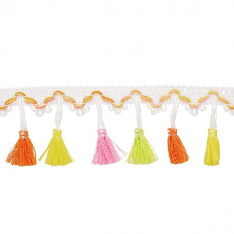 Frange pompons multicolor