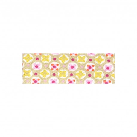 Biais replié pois fleurs 27mm