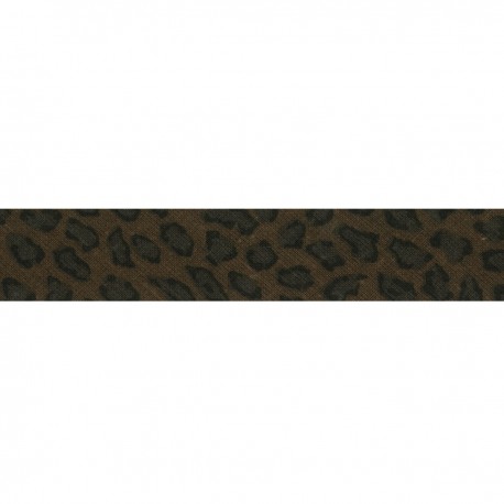 Biais replie leopard Marron foncé - 