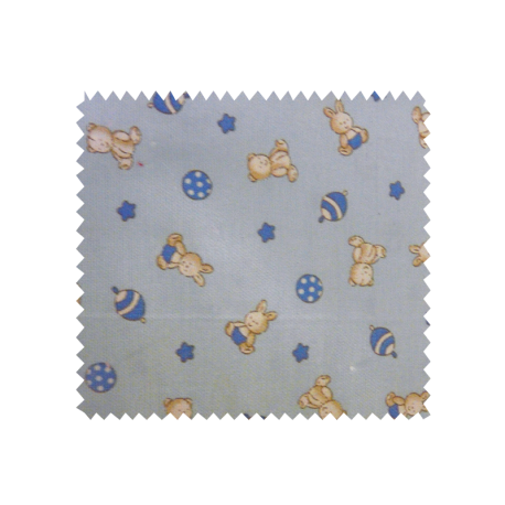 Tissu Pique Coton Imprimé Ourson Ciel