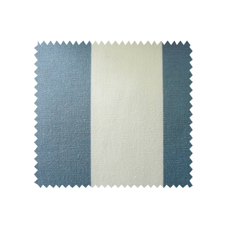 Toile Plein Air Rayure Blanc et Bleu Azur