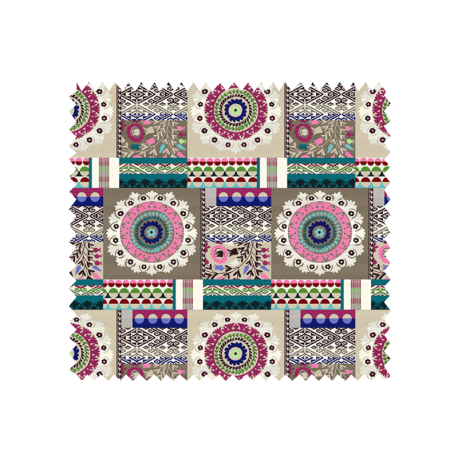Tissu Jacquard Ouzbek Patch Ciel