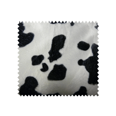 Tissu Fausse Fourrure Vache Noir Blanc