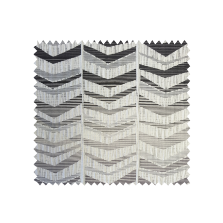 Tissu Zig Zag Jacquard Gris