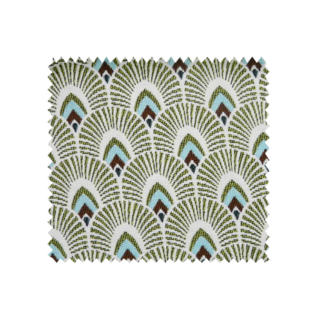 Tissu Jacquard Ecaille Vert