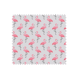 Tissu Cretonne Flamingo Gris Rose