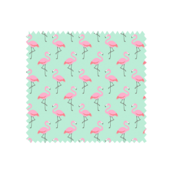 Tissu Cretonne Flamingo Turquoise Rose