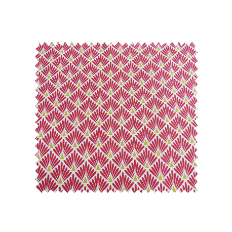 Tissu Ecailles Dorées Cretonne Rouge