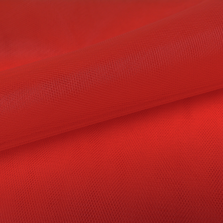 Tissu Tulle Uni Rouge grande largeur