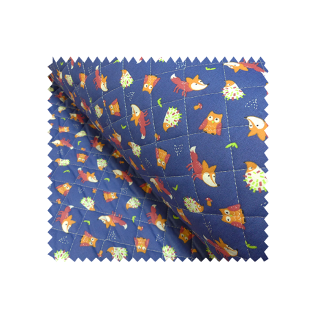 Tissu Matelassé Kitsune Bleu
