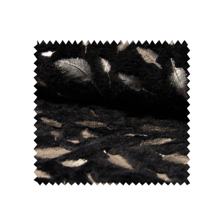 Tissu Fourrure Plume Or