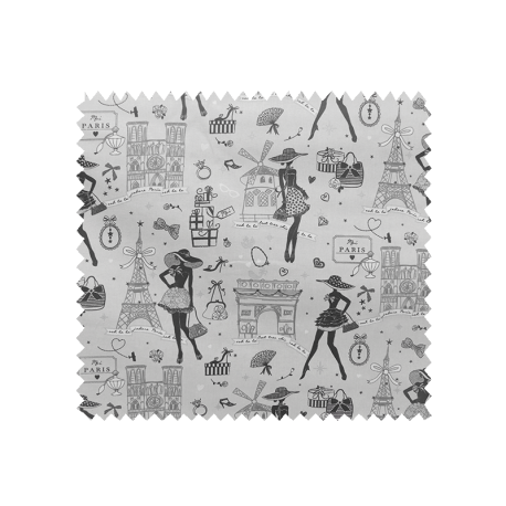 Tissu Moi Paris Argent Enduit