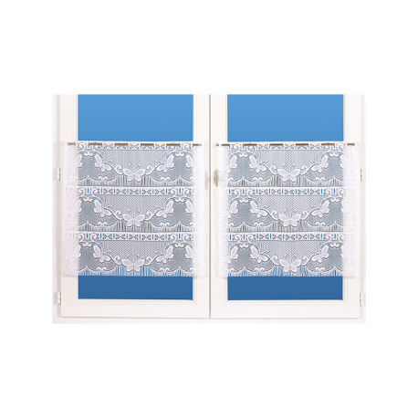 Modulable Largeur 60 cm Dentelle Papillon Blanc