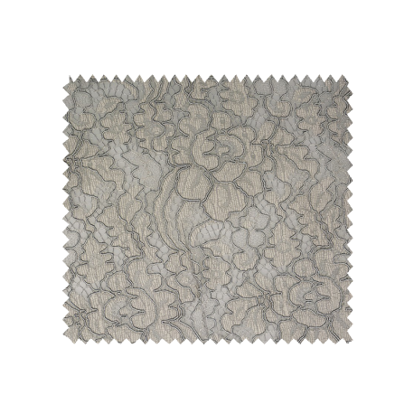 Tissu Dentelle Grande Laize Gris Moyen