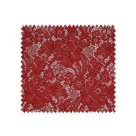 Tissu Dentelle Grande Laize Rouge