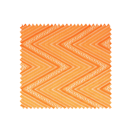 Tissu Maille Fantaisie Zig Zag Grande Laize Orange