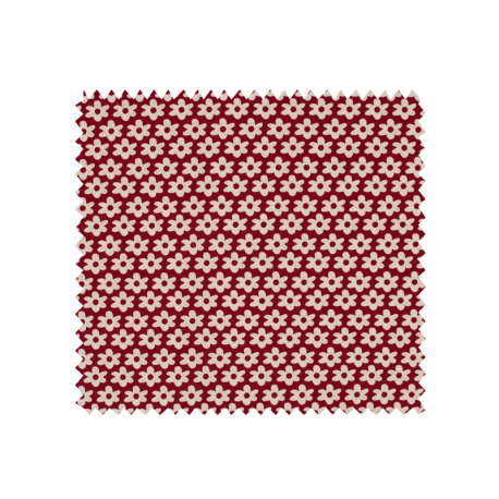 Tissu Imprimé Paquerette Bordeaux