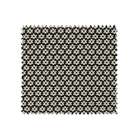 Tissu Imprimé Paquerette Noir