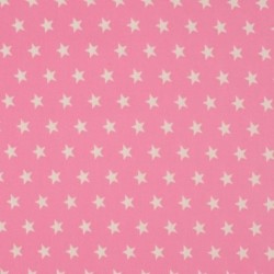 Tissu Coton Imprimé Etoile Rose