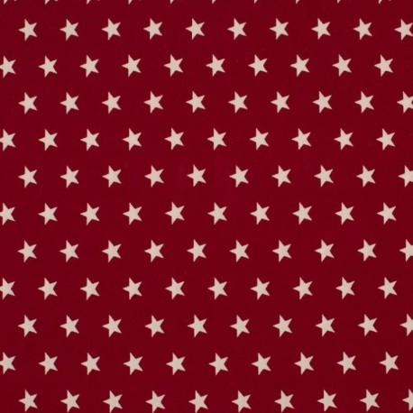 Tissu Coton Imprimé Etoile Bordeaux
