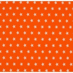 Tissu Coton Imprimé Etoile Orange