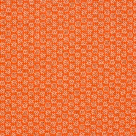 Tissu Imprimé Floralie Orange