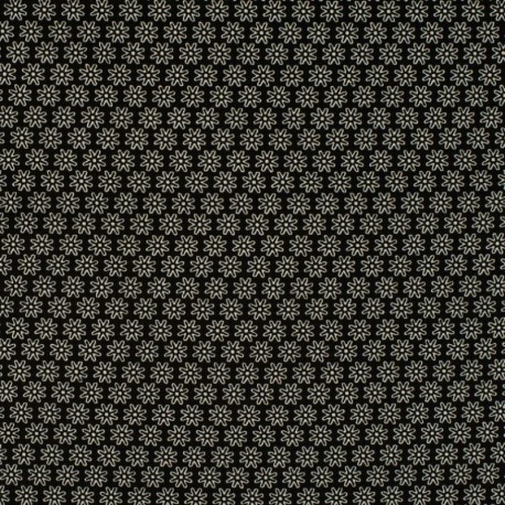 Tissu Imprimé Floralie Noir