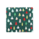 Tissu Coton Noël Imprimé Sapin Fond Vert 