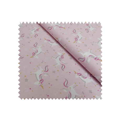 Tissu Licorne Imprimé Rose Poudre 