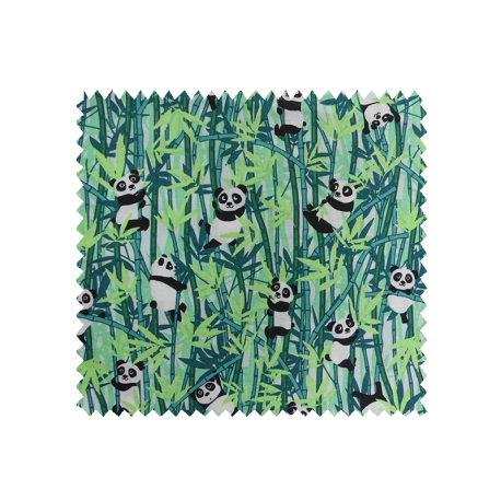 Tissu Panda Vert