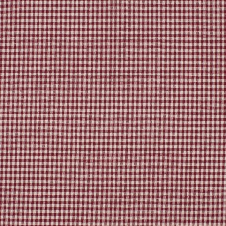 Tissu Petit Vichy Bordeaux