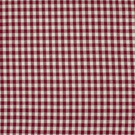 Tissu Grand Vichy Bordeaux