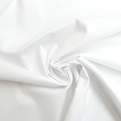 Tissu Line Coton Mercerise Blanc Optique