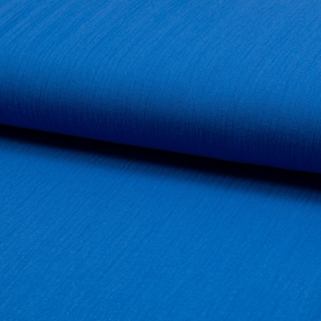 Tissu Crêpe Coton Froissé Royal