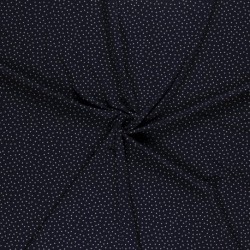 Tissu Toucher Crepe Petit Pois Fond Navy