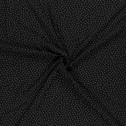 Tissu Toucher Crepe Petit Pois Fond Noir