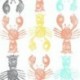 Tissu Homard Multicolore