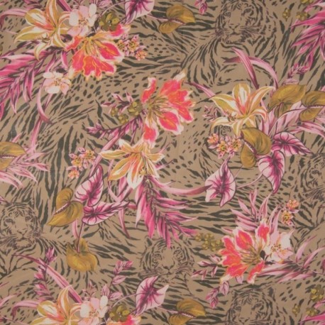 Tissu "Tomber Soie" Digital Taupe 