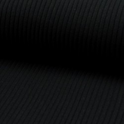 Tissu Maille Bord Cote Noir 