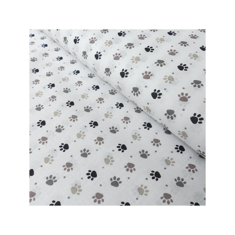 Tissu Patoune Imprimé Naturel 