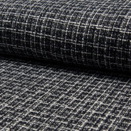 Tissu carreaux Luxe Blanc noir 