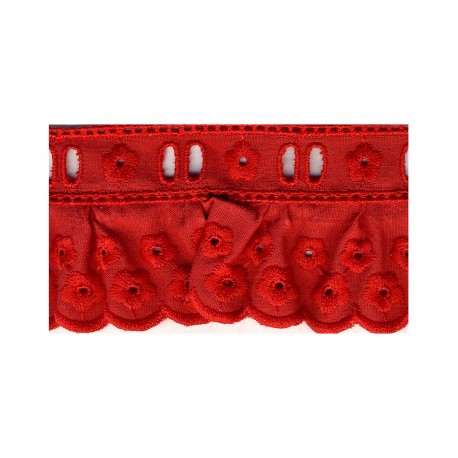 Broderie anglaise froncee