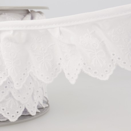 Broderie anglaise froncee