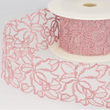 Broderie/tulle irisé